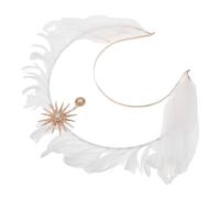 VALICLUD Coiffe Halo Blanche pour Femme Accessoire de Déguisement Halloween Couronne de Déesse pour Mariage et Événements
