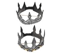 VALICLUD Coiffes Médiévales 2 Pièces Couronnes Gothiques Viking Pour Scène De Cosplay Gris Foncé