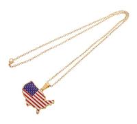 VALICLUD Collier Acier Inoxydable Poli Plaqué Avec Pendentif Carte Des De Graduation Ou Présent Patriote Pour Femmes
