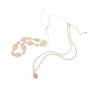 VALICLUD Collier Coquillage Double Couche avec Pendentif Tortue Perles Plastiques Style pour Femme Plage été Élégant