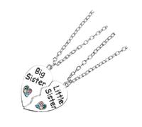VALICLUD Collier d'Amitié Brodé en Alliage Pendentif Cœur en Cristaux 1 Pièce Présent pour Meilleures Amies Anniversaire et Remise de Diplôme
