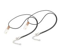VALICLUD Collier en Flacon de Verre à Graines de Moutarde Pendentif Spirituel en Cuir PU 2 Pièces, Symbole Protégé D'espoir et Inspiration pour Baptêmes et Fêtes Chrétiennes