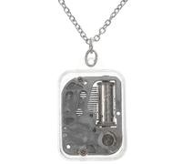 VALICLUD Collier Ornement Mini Boîte à Musique Acrylique Unique Collier Note de Musique pour Filles et Ados Cadeau Pratique Sans Batterie