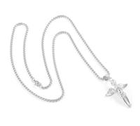 VALICLUD Collier Pendentif Ange Acier de Cou Prière Rétro Unisexe Décoration Mode pour Femmes et Hommes