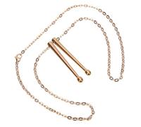 VALICLUD Collier Pendentif Baguettes De Batterie En Acier Inoxydable Rose Doré, Chaîne o De 3,0 Mm x 50 Cm, Collier Hip-hop Unisexe, Bijou Pour Fille Et Garçon, Accessoire Mode Quotidien