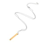 VALICLUD Collier Pendentif Brillant Collier De Pendentif à Barres Verticale Bijoux De La Saint-valentin Collier Bijoux Quelques Colliers Collier De Nom 3d Acier Inoxydable Doré