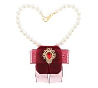 VALICLUD Collier pour Chien Mariage Nœud S 25 Cm Rouge Profond Boîte Porte-bagues Pendentif pour Fiançailles Accessoires Mariage Chiens Cérémonie