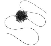 VALICLUD Collier Ras du Cou Fleur Noir Vintage pour Femme et Adolescente | Lien à Nouer, Tissu Léger, Usage Quotidien et Danse, Accessoire Chic au Style Polyvalent