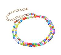 VALICLUD Collier Ras Du Cou Perle Pour Femmes, Collier Créatif Seule Couche De Perles De Rocaille, Bijou Élégant Pour Enterrement De Vie De Jeune Fille Et Vacances