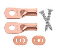 VALICLUD Cosses de Câble en Cuivre pour Batterie Voiture, Bornes Annulaires Robustes 2 Jeux, Connecteurs de Câblage pour Haut-Parleur, Extrémités de Câble D’Alimentation Stable,