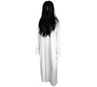 VALICLUD Costume De Fantôme Robe De Mariée Fantôme Robe De Zombie Perruques Fantôme Costume Cosplay D'Halloween (Vêtements Blancs Et Perruque)
