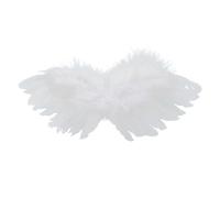 VALICLUD Costume de fête DIY - Ailes d'ange - Accessoire de poupée - Mini ailes en plumes - Décoration de 20,7 x 9,5 cm - Pour poupées et décoration festive