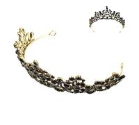 VALICLUD Couronne Baroque Vintage Noire pour Mariée Accessoire de Tête Léger en Matériaux Écologiques Bandeau Élégant pour Mariage Anniversaire et Fêtes Décoration Coiffure Raffinée