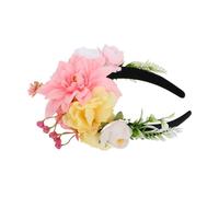 VALICLUD Couronne De Artificielle Diadème Floral à Deux Faces Pour Mariage Halloween Et Fête Accessoire De Mode Élégant Rose Pour Photos Et Événements Spéciaux