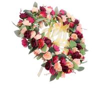 VALICLUD Couronne de Fleurs et Élégante Réutilisable Décorative de Cœur en Fleurs en Soie et Plastique pour Décoration de Porte D'entrée et Mariage
