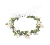 VALICLUD Couronne de Mariée Décorative en Fleurs Artificielles Blanches, Serrage-tête Floral en Tulle Eucalyptus et Gypsophile, Bandeau Délicat pour Mariage, Accessoire Coiffure Femme
