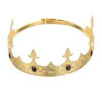 VALICLUD Couronne de Roi Ajustable Métal avec Strass pour Hommes Accessoire Médiéval Vintage pour Costumes Viking et Fêtes Anniversaire