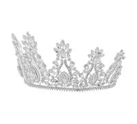 VALICLUD Couronne de Tête Vintage en Alliage Argenté avec Cristaux Tiare Baroque Élégante pour Mariée Accessoire Léger pour Mariage Bal et Cosplay Diadème Royal Femme