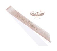 VALICLUD Couronne Et Serre-tête à Strass Pour Femme Accessoire De Coiffure Pour Anniversaire Bandeau De Princesse Avec Écharpe