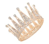 VALICLUD Couronne Ronde Strass pour Femme Diadème de Mariée Cristal Accessoire de Coiffure pour Événement pour Robe de Mariée ou Fête