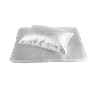 VALICLUD Coussin Repose Main pour Ongles PU Confortable et Stable Support Poignet pour Manucure Repose Mains Durable pour Nail Art et Tutoriels Ensemble Argenté