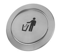 VALICLUD Couvercle de Poubelle Encastré à Rabat Équilibré en Acier Inoxydable Petit Format Rond Symbole Compatible Plan de Travail 178-195 MM Cuisine et Salle de Bain des Odeurs et