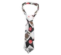 VALICLUD Cravate Imprimée Poker Dés Fond Noir Accessoire de Déguisement Magicien Cravate de Fête pour Soirée à Thème Représentation Hommes