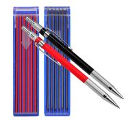 VALICLUD Crayon Menuisier Professionnel Mécanique avec Recharges 2mm en Métal Robuste pour Usage en Menuiserie et Ingénierie, Ensemble Multi-usage avec Mécanisme Automatique