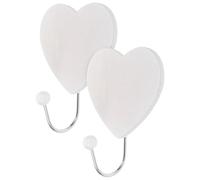 VALICLUD Crochet Mural en Bois Blanc Forme Cœur 2pcs Perforation pour Organiser Clés et Serviettes Salle de Bain Cuisine