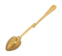 VALICLUD Cuillère Infuseur à Thé en Vrac Tamis en Acier Inoxydable Doré Poignée Longue pour Thé Épices Filtre Réutilisable pour Voyage