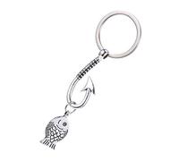VALICLUD De Pêche Leurre Crochet Porte- Clés Hameçon Porte- Clés Pères Jour Keychain Pêcheur D' anniversaire Petit Ami Père Papa Grand- Père