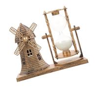 VALICLUD Décoration Artistique de Table Vintage Sablier en Métal Doré, Ornement Rétro Créatif Phare Ancien pour Bureau et Salon, Décoration Intérieure Industrielle Vintage