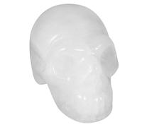 VALICLUD Décoration Crâne Jade Naturel Ornement de Bureau Cristal Blanc Sculpture Délicate pour Intérieur et Halloween