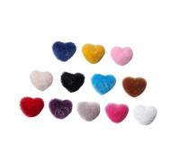 VALICLUD Décorations D'ongles Absorption Détachable Forme Cœur en Peluche 12pcs Couleur Aléatoire Toucher Confortable pour Salon Manucure ou Usage Maison