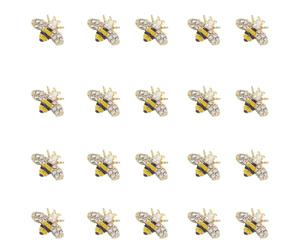VALICLUD Décorations pour Ongles 20pcs Abeille 3D en Alliage de Zinc avec, Charme pour Ongles DIY sans Décoloration pour Nouvelle Année et Fête d'Anniversaire