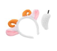 VALICLUD Déguisement De Mouton Avec Serre-tête Corne Agneau Peluche Et Queue Mignonne Accessoire Pour Fêtes à Thème Animalier Lavage De Visage Et Cosplay
