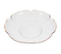 VALICLUD Dessous de Verre en Verre Transparent Épais Bord Doré Grand Modèle Six Pétales Résistant à la Chaleur pour Tasse à Thé et Décoration de Table à Manger