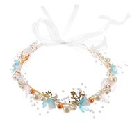 VALICLUD Diadème De Couronne Fleurs Spa Mariages Invité Célibataire Bandeau De Mariée Perle Faire La Fête Groupe Accessoires Enfant Bande De Cheveux Épouser Bandeau De Fleur Pour Bleu Métal