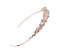 VALICLUD Diadème de Mariée Vintage avec Branches de Vigne Couronne Or Rose pour Accessoires de Robe de Fête et Engagement