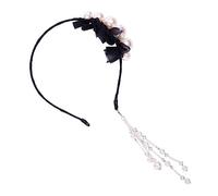 VALICLUD Diadème Décoratif Perles Artificielles avec Accessoires à Franges et Boucles Oreilles Élégance pour Toutes Occasions