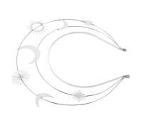 VALICLUD Diadème Lune et Étoiles à Cinq Branches Accessoire de Coiffure de Mariage Ornement et Diadème pour Femmes et Jeunes Filles Couleur Argent