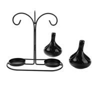 VALICLUD Diffuseur Huile Double Suspendu Chaleur et Porte Bougie Céramique Noir Brûleur Créatif pour Maison et Chambre
