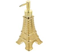 VALICLUD Distributeur De Savon Liquide Rechargeable Forme Tour Eiffel Doré Pompe Anti-Fuite Portable pour Shampooing Lotion Et Savon Mains Bouteille Élégante pour Salle De Bain Et Voyage