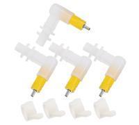 VALICLUD Distributeur d'eau Automatique à Tétine pour Volailles Lot de 4 Abreuvoirs en Plastique Blanc Adapté pour Poulets Cailles et Lapins Embout Court Incurvé Fournitures pour