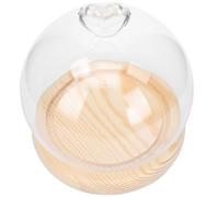 VALICLUD Dôme en Verre Transparent Cœur Ø12 CM Socle Décoration Lumineuse LED Fleur Préservée Ornement Artisanal pour Bureau et Intérieur Boîte Décorative Élégante