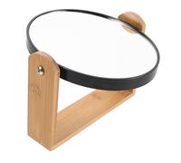 VALICLUD Double Sided Bamboo Makeup Mirror Magnification with Swivel Stable Desk Vanity Mirror Elegant Round Design for Women and