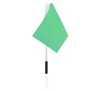 VALICLUD Drapeau Arbitre, Drapeau de Juge à Main, Vert, Pongé et Acier Inoxydable, Utilisation Facile, Multifonction, pour Fans et Personnel D’événement, Matchs de Football et Courses