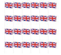 VALICLUD Drapeaux du Royaume-Uni à Main 40 Pièces 14X21 CM Hampe en Plastique - Petits Drapeaux Britanniques Légers pour Événements Sportifs Fêtes Patriotiques et Décorations Extérieures