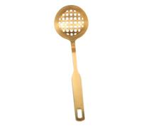 VALICLUD Écumoire à Fentes Dorée en Acier Inoxydable 304 Ustensile Cuisine Multifonction 25,4 CM Poignée Ergonomique pour Soupe et Friture