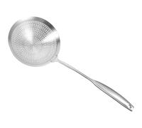 VALICLUD Écumoire Grosse Taille en Acier Inoxydable 304 avec Long Manche, Passoire à Nouilles et Cuillère D'égouttage Perforée, Ustensile Cuisine Professionnel pour Friture et Égouttage,